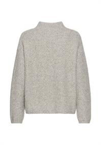 Strickpullover mit Stehkragen grey melange