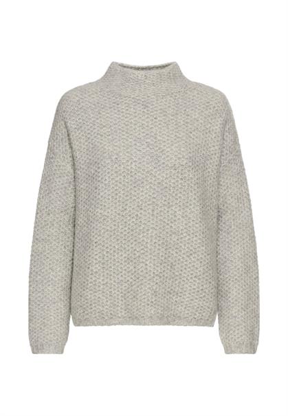 Strickpullover mit Stehkragen grey melange