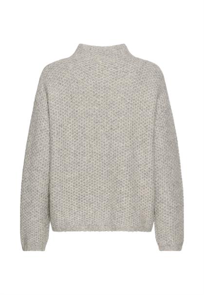 Strickpullover mit Stehkragen grey melange