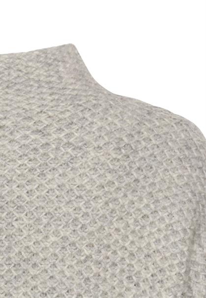 Strickpullover mit Stehkragen grey melange