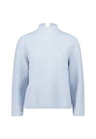 Strickpullover mit Stehkragen light blue melange