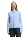 Strickpullover mit Stehkragen light fjord blue melange