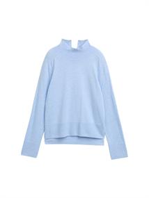 Strickpullover mit Stehkragen light fjord blue melange
