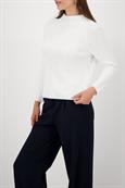 Strickpullover mit Stehkragen off-white