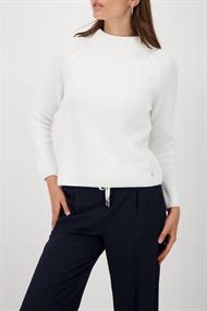Strickpullover mit Stehkragen off-white