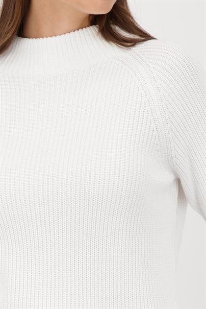 Strickpullover mit Stehkragen off-white