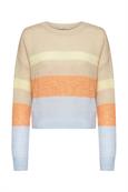 Strickpullover mit Streifen light taupe