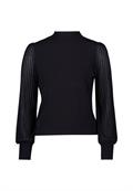 Strickpullover mit transparenten Ärmeln black beauty