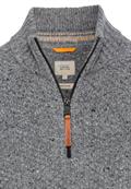 Strickpullover mit Troyer-Kragen rock grey