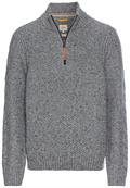 Strickpullover mit Troyer-Kragen rock grey