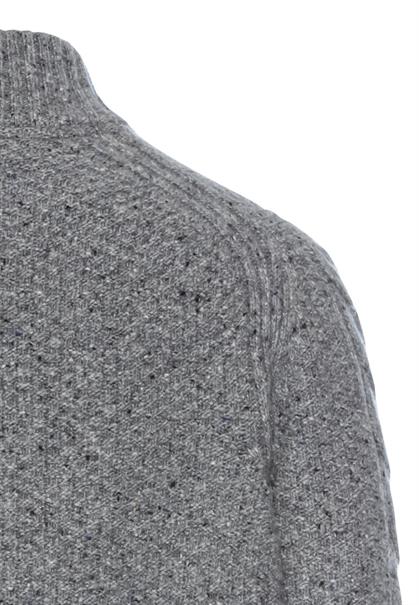 Strickpullover mit Troyer-Kragen rock grey