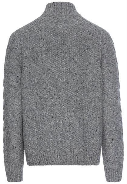 Strickpullover mit Troyer-Kragen rock grey