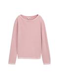 Strickpullover mit U-Boot-Ausschnitt rose bubble knit stripe