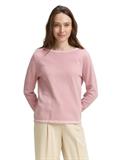 Strickpullover mit U-Boot-Ausschnitt rose bubble knit stripe
