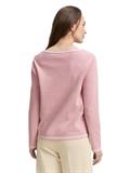 Strickpullover mit U-Boot-Ausschnitt rose bubble knit stripe