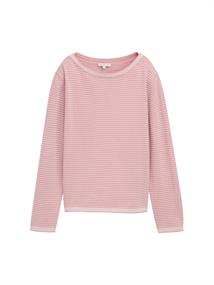 Strickpullover mit U-Boot-Ausschnitt rose bubble knit stripe