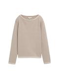 Strickpullover mit U-Boot-Ausschnitt soft taupe bubble knit stripe