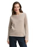 Strickpullover mit U-Boot-Ausschnitt soft taupe bubble knit stripe