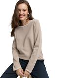 Strickpullover mit U-Boot-Ausschnitt soft taupe bubble knit stripe