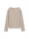 Strickpullover mit U-Boot-Ausschnitt soft taupe bubble knit stripe