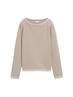 Strickpullover mit U-Boot-Ausschnitt soft taupe bubble knit stripe