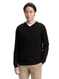 Strickpullover mit V-Ausschnitt black
