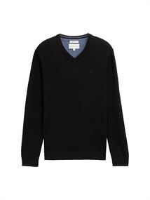 Strickpullover mit V-Ausschnitt black