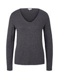 Strickpullover mit V-Ausschnitt evident anthracite melange