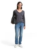 Strickpullover mit V-Ausschnitt evident anthracite melange