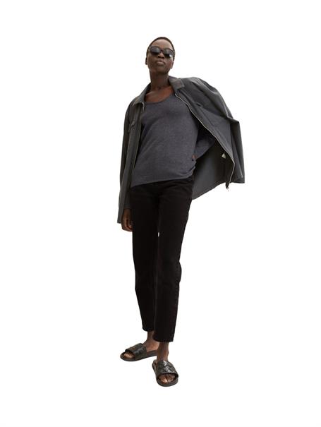 Strickpullover mit V-Ausschnitt evident anthracite melange