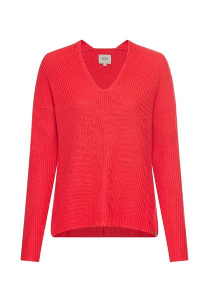 Strickpullover mit V-Ausschnitt flame