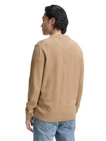 Strickpullover mit V-Ausschnitt hazel brown melange