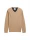 Strickpullover mit V-Ausschnitt hazel brown melange
