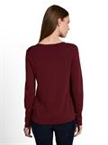 Strickpullover mit V-Ausschnitt preppy plum