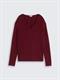 Strickpullover mit V-Ausschnitt preppy plum