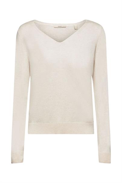 Strickpullover mit V-Ausschnitt sand