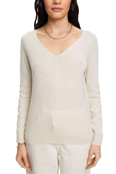 Strickpullover mit V-Ausschnitt sand