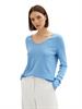 Strickpullover mit V-Ausschnitt sea blue melange