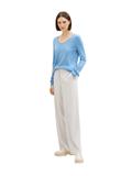 Strickpullover mit V-Ausschnitt sea blue melange