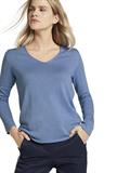 Strickpullover mit V-Ausschnitt sea blue melange