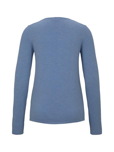 Strickpullover mit V-Ausschnitt sea blue melange