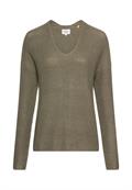 Strickpullover mit V-Ausschnitt shadow khaki