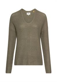 Strickpullover mit V-Ausschnitt shadow khaki