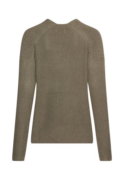 Strickpullover mit V-Ausschnitt shadow khaki