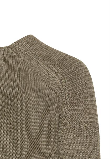 Strickpullover mit V-Ausschnitt shadow khaki