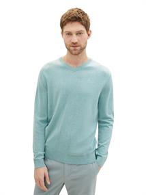 Strickpullover mit V-Ausschnitt soft mint melange