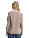 Strickpullover mit V-Ausschnitt soft taupe melange