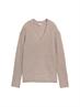 Strickpullover mit V-Ausschnitt soft taupe melange