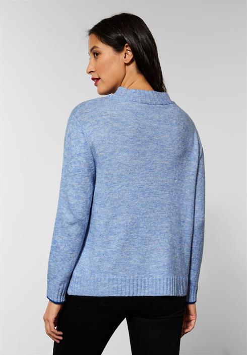 strickpullover-mit-wording-shiny-blue-melange