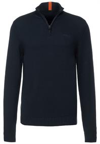 Strickpullover mit Zipper deep navy blue